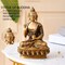 Buddha Statue 8 Inch Brass Buddha Idol Sculpture for Home Living Room Zen Decor - Perfect Gift for Spiritual Meditation Shrine